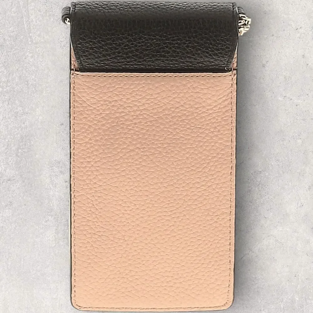 Kate Spade Bradley Pebbled Leather Phone Crossbody Bag Black / Taupe
